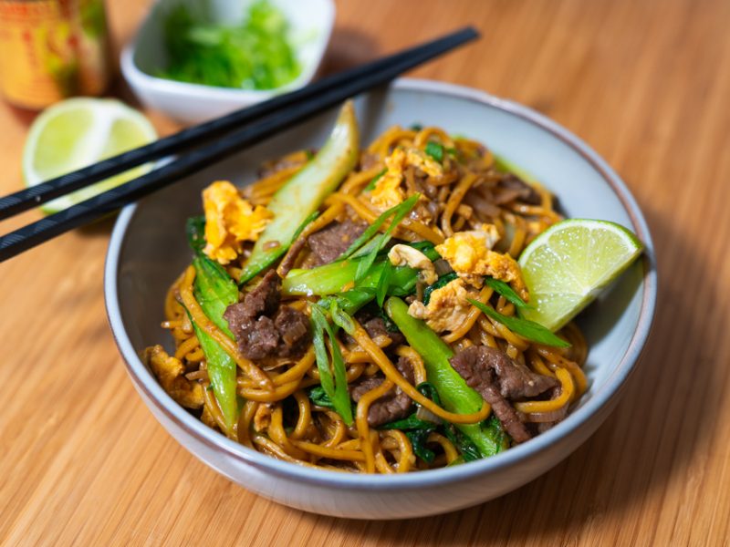 Mee Goreng with Beef and Bok Choy