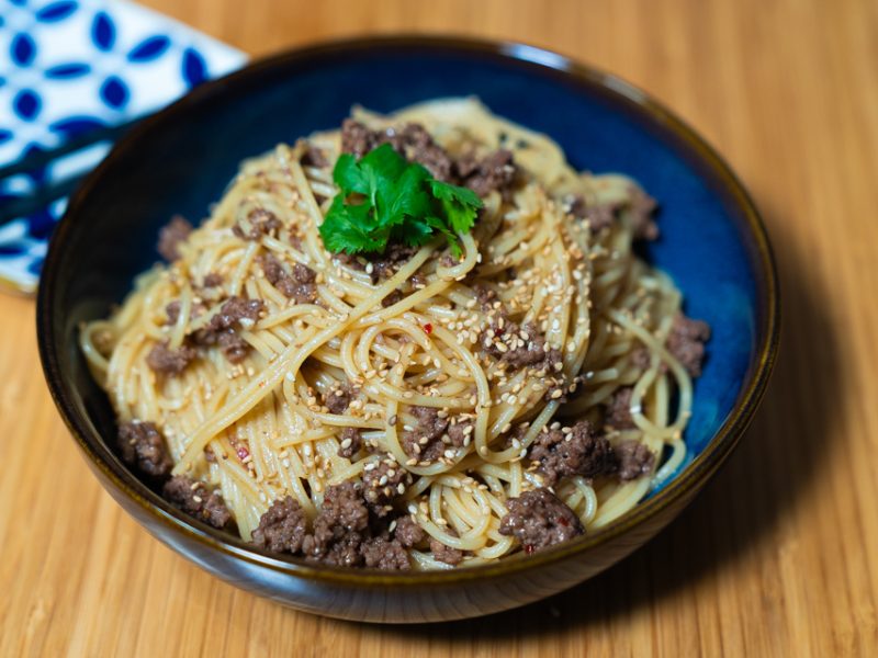 Mongolian Ground Beef Noodles