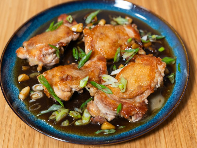 Pan-Fried Chicken with Honey Garlic Soy